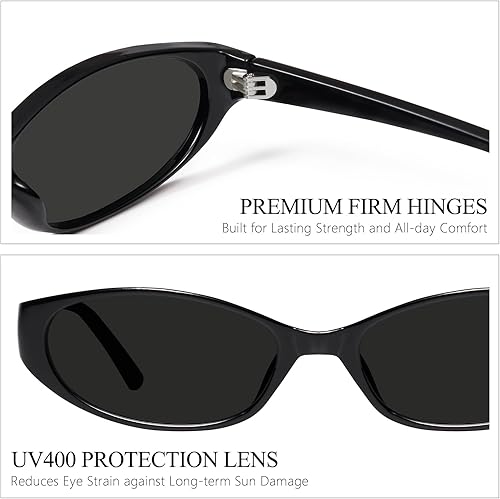 Miniatura 5 de mosanana Gafas de sol retro ovaladas ojo de gato para mujer Y2k 90s moderno estrecho pequeño MS52585