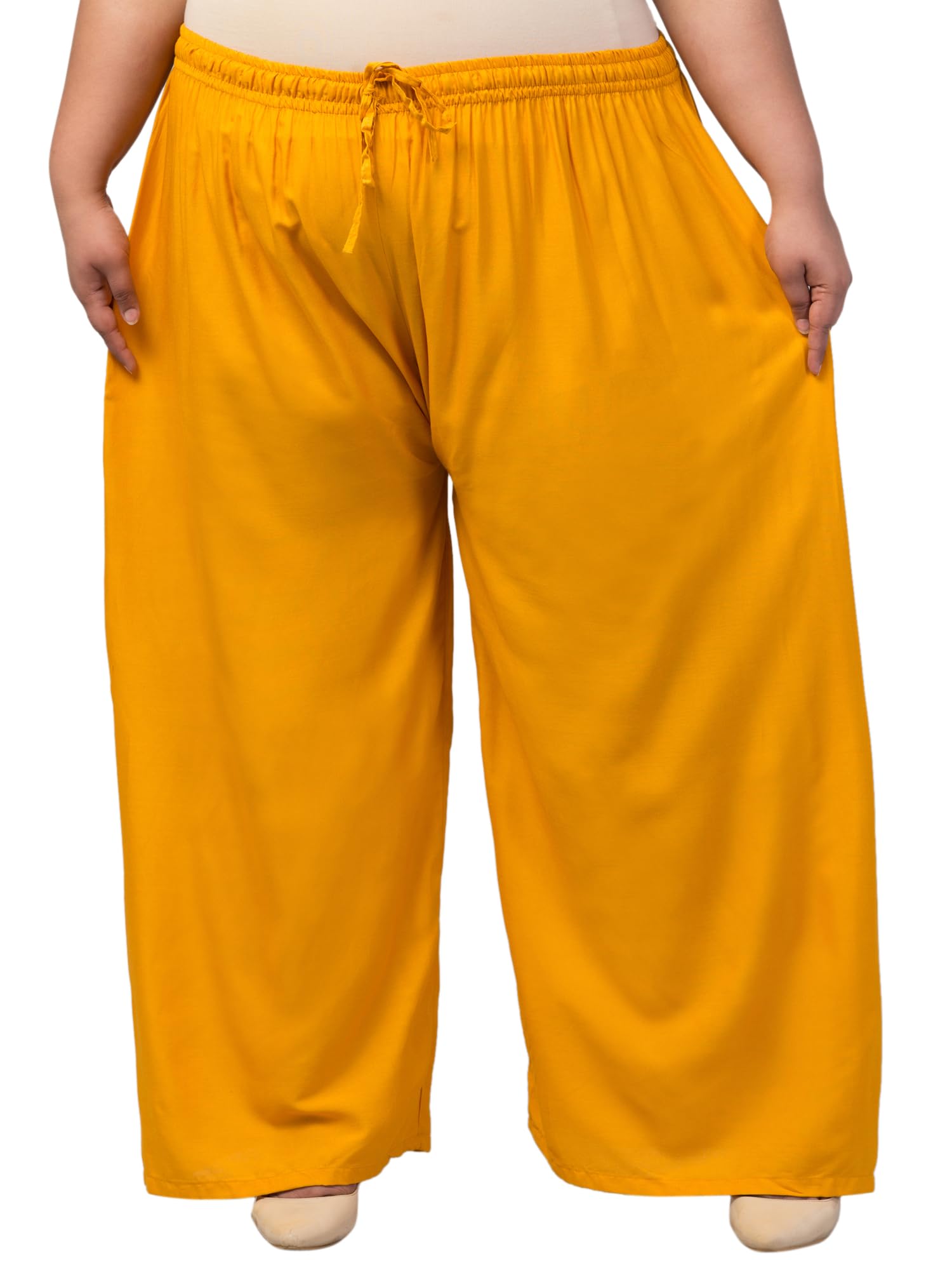 Women's Plus Size Rayon Wide-Leg Palazzo Pants High-Rise-picture-53