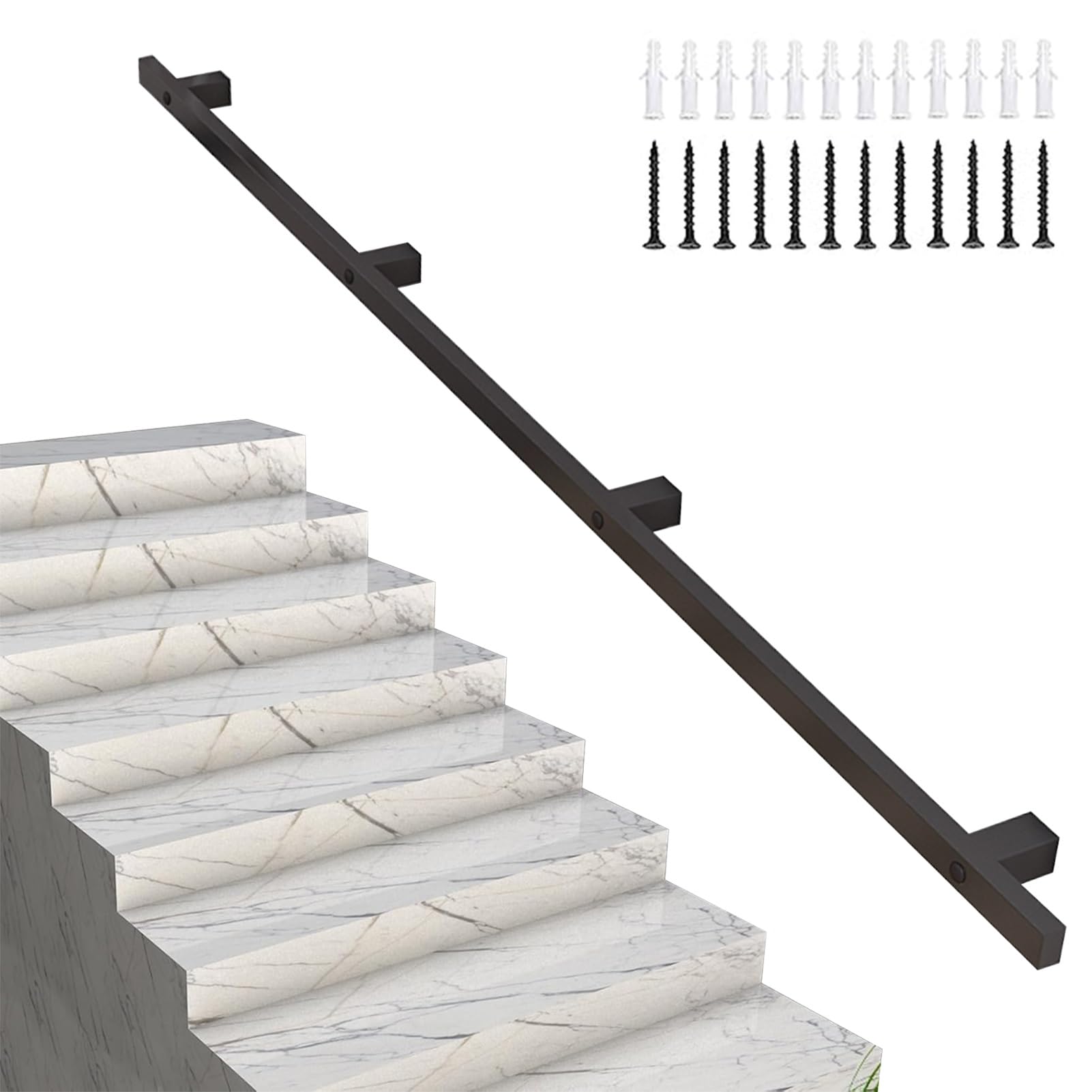 Rampe d'escalier extérieure pour marches intérieures et porche