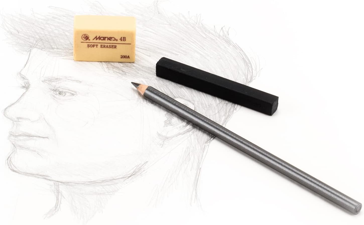 Marie's Artist 3 Pack of 4B Erasers, Professional Quality Removes Charcoal, Graphite and Other Lead More Completely