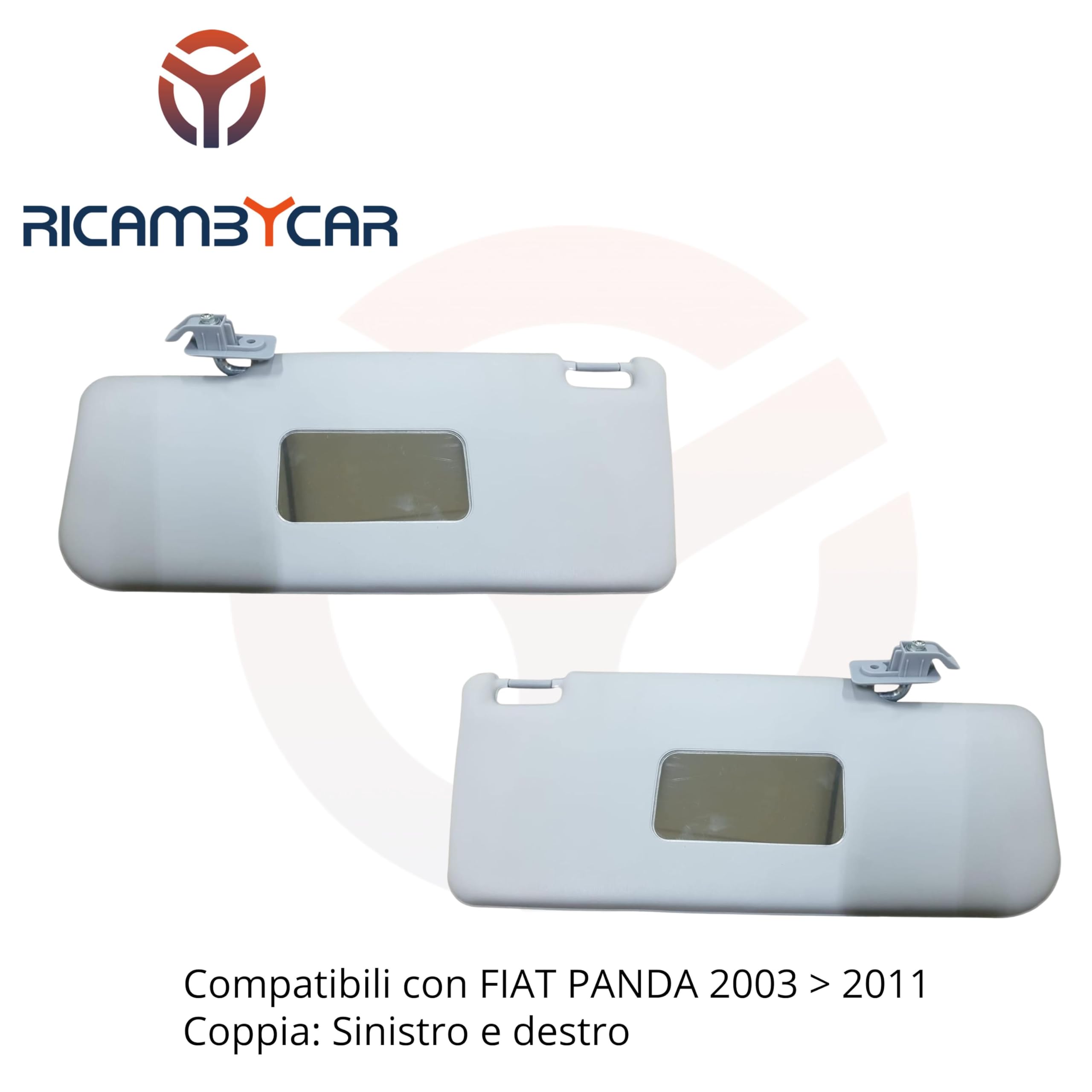 Aletta Parasole con Specchio, Pantina Compatibile con FIAT PANDA (169) dal 2003 al 2011 (Coppia)