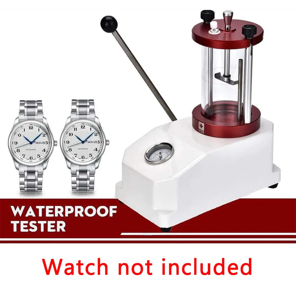 Wasserdichtigkeitsprüfer für Uhren – Druckmessgerät für 2 Uhrengehäuse, 0,3–0,6 Bar Blasentest, kompakt und einfach zu bedienen (weiß)