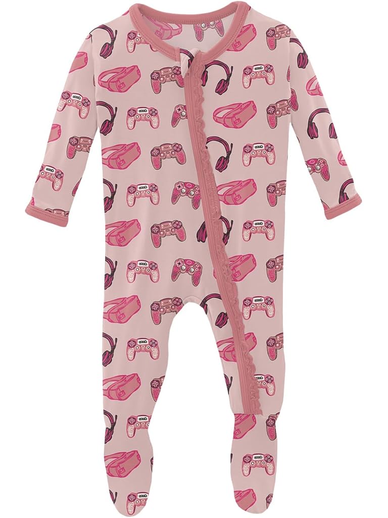 Multi Kickee Pants Print Muffin Ruffle Footie with 2 Way Zipper (Infant)