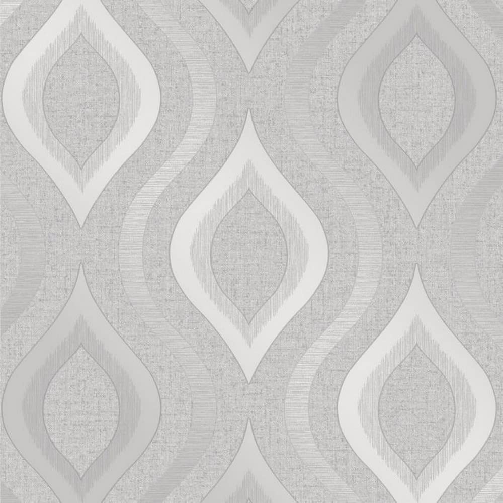 Fine Décor FD41968 Quartz Geo Wallpaper, Silver, Roll (10.05 x 0.52m Approx.)