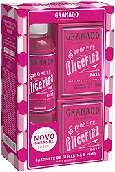 Granado Kit, Glicerina, 2 Sabonetes Barra,90g + Sabonete Líquido Rosa 120ml