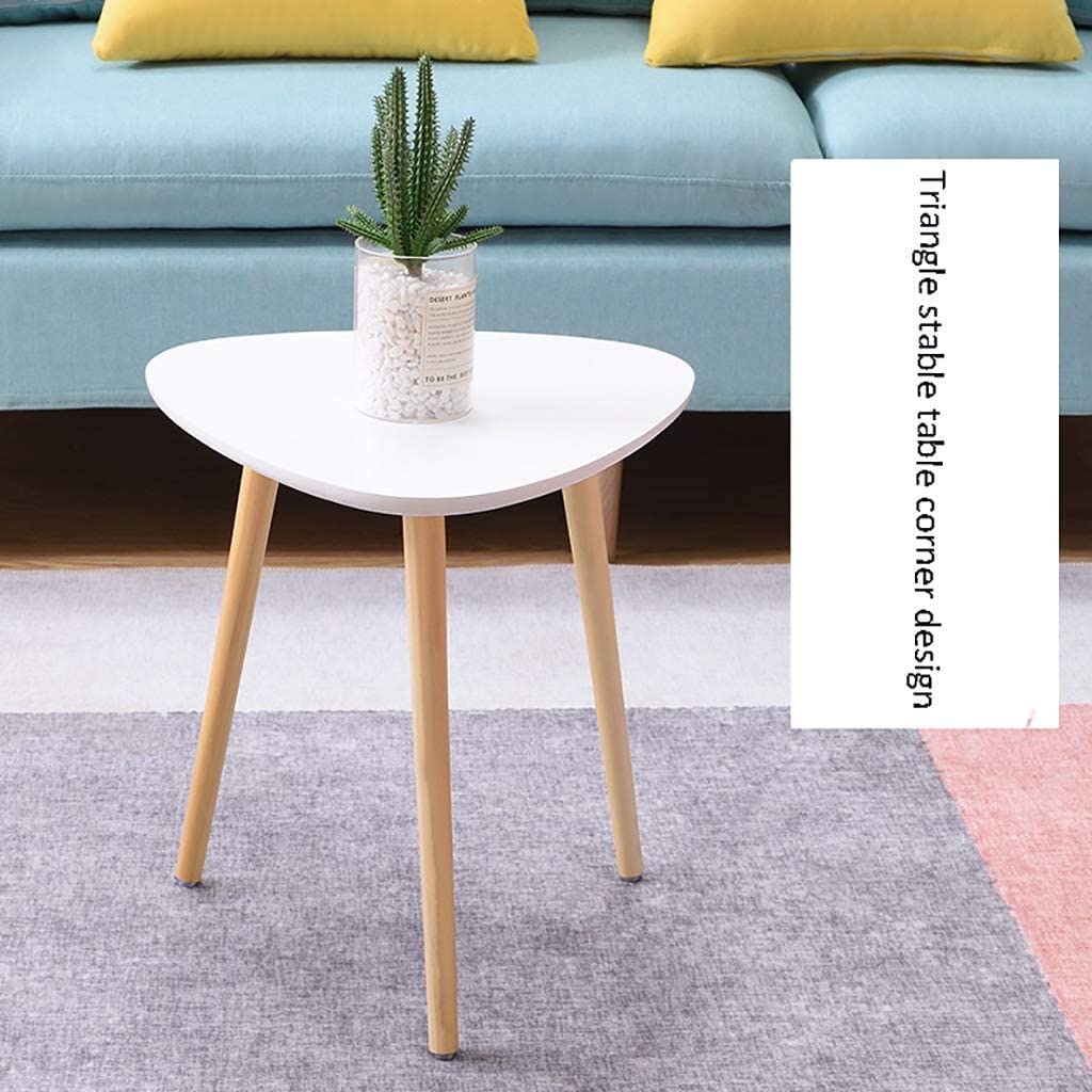 Side Table, Modern Home Decor End Table for Living Room, Bedroom, Balcony and OfficeWooden Accent Table with Natural Wooden Legs