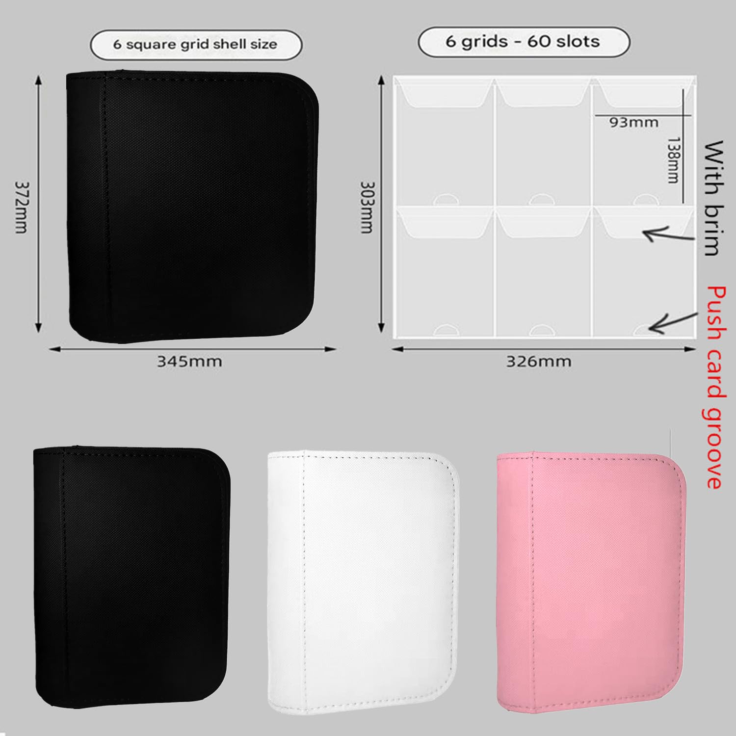 Raccoglitore per carte classificate a 6 tasche, per carte PSA, contiene 60 carte, album di archiviazione per carte collezionabili di alta qualità, resistenti e protettivi, colore nero