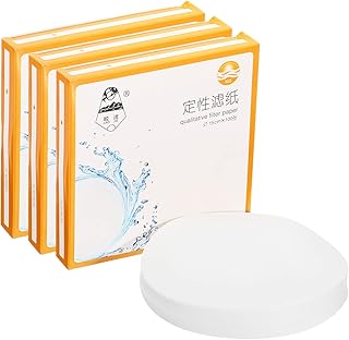 PATIKIL 300Pcs 15cm Qualitative Filter Paper Circles, Medium Speed Round Laboratory Filter Paper Chemical Industrial Oil Testing Funnel Filter Paper