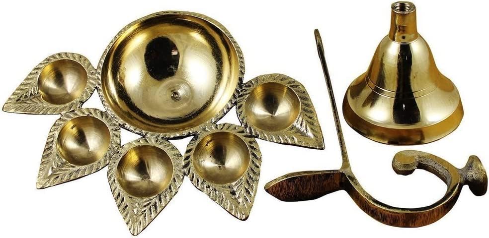 Miniatura 4 de Panch de latón de mano Diyalámpara de aceite para Puja Aarti para DiwaliNavratri Festival y Pooja