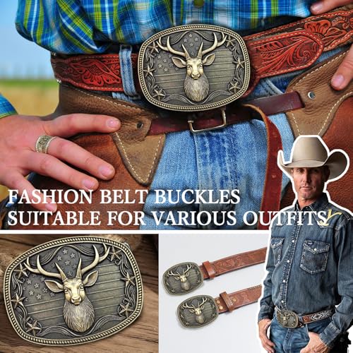 Image of Western Cowboy Belt Buckles Men - Western Belt Buckle Vintage Country Belt Buckle for Men Women Cowgirl Cowboy Gifts