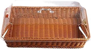 Osmond Basket with Lid,Basket with Lid for Food,Tabletop Food Serving Basket,Woven Picnic Basket,Bread Basket for Serving Brown