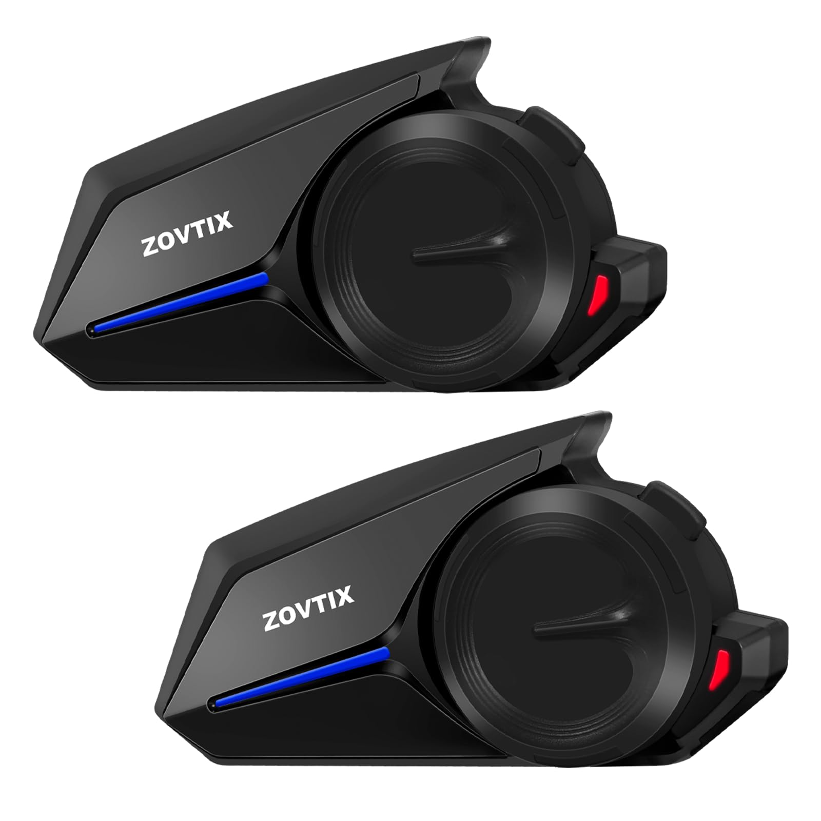 Motorcycle Helmet Headset 3 Riders Communication System S2 Intercom with Music Sharing/HiFi Sound/3 EQ Music Modes/DSP&CVC Noise Cancellation/IP67/FM Radio - S2-Black 2 Pack