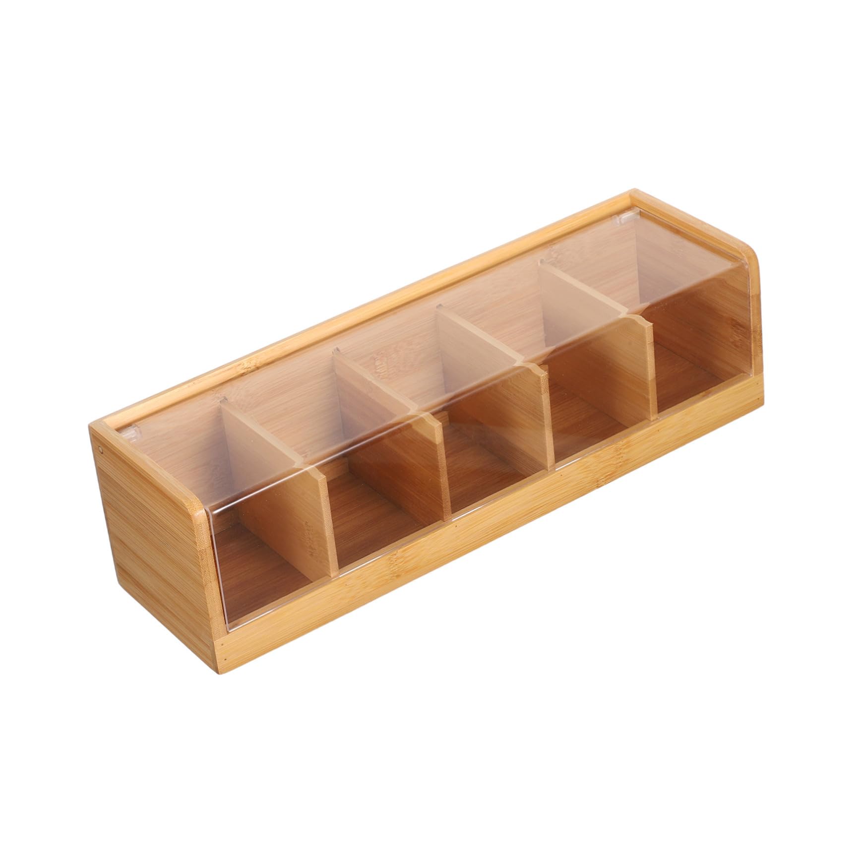 INOOMP Caja para Guardar Té Tapa Organizador de Bolsitas de Té de Compartimentos para Cocina Almacenaje y Especias