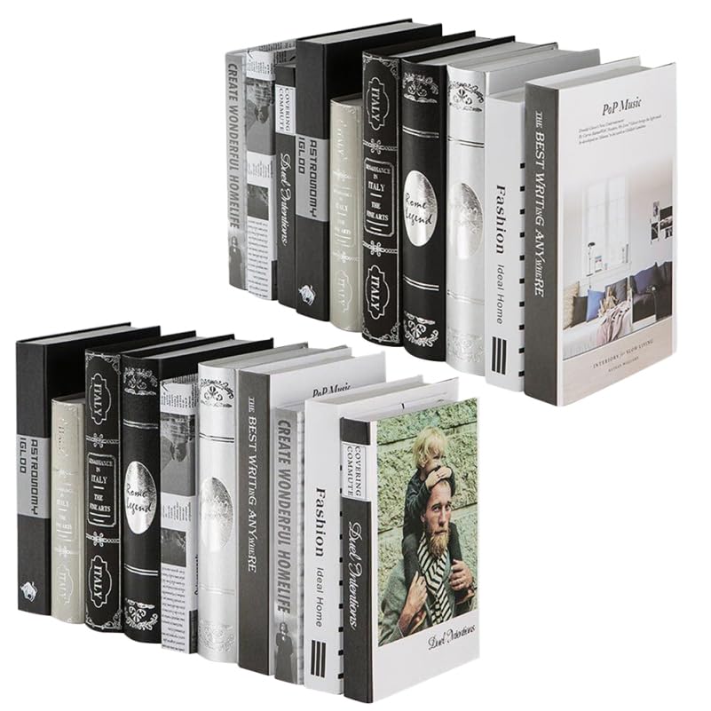 DOITOOL 2pezzi Modelli Di Libri Finti Moderni Decorazione Simulata Per Fotografia E Arredamento Creativo Per Casa E Ufficio Motivo Casuale