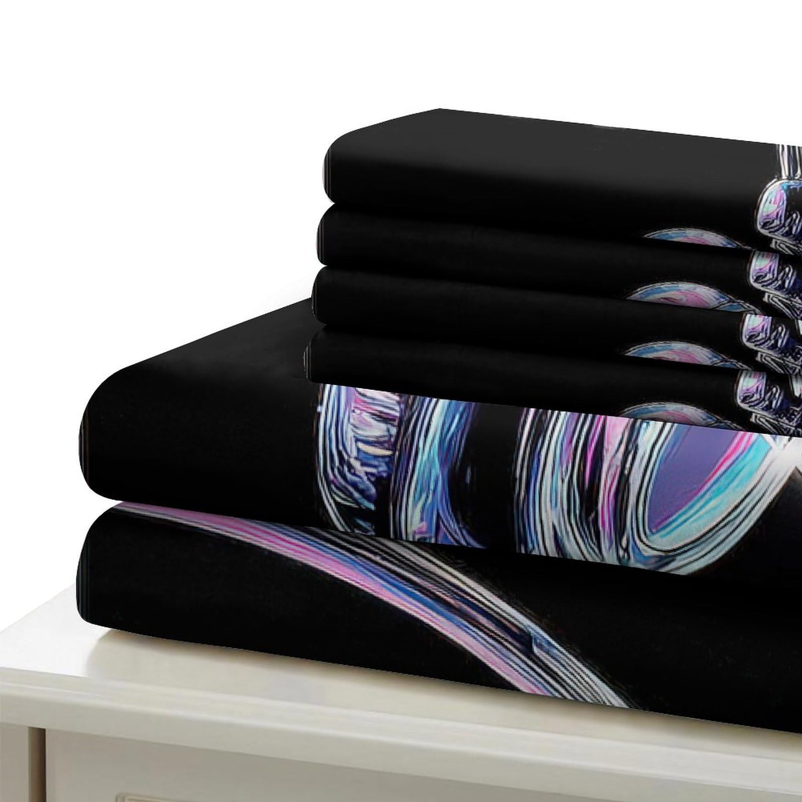 Funda Nórdica 3D Impresa K-Pop Música Microfibra Decoración Dormitorio Juego de Ropa de Cama Auriculares Jóvenes Adultos Super King（260x220cm）