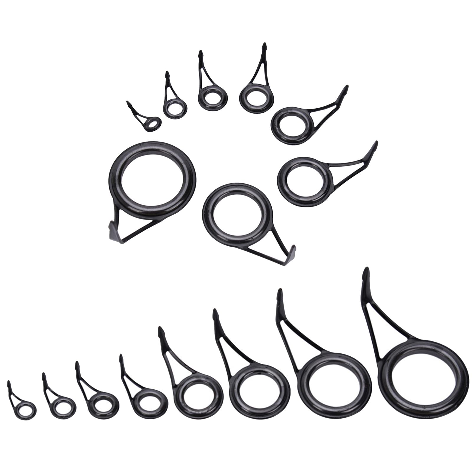 GMBYLBY 16Pcs Fishing Rod Tip Repair Kits Ceramic Rings Rod Tip Guide Replacement Fishing Line Rotating Guide Eye Rings