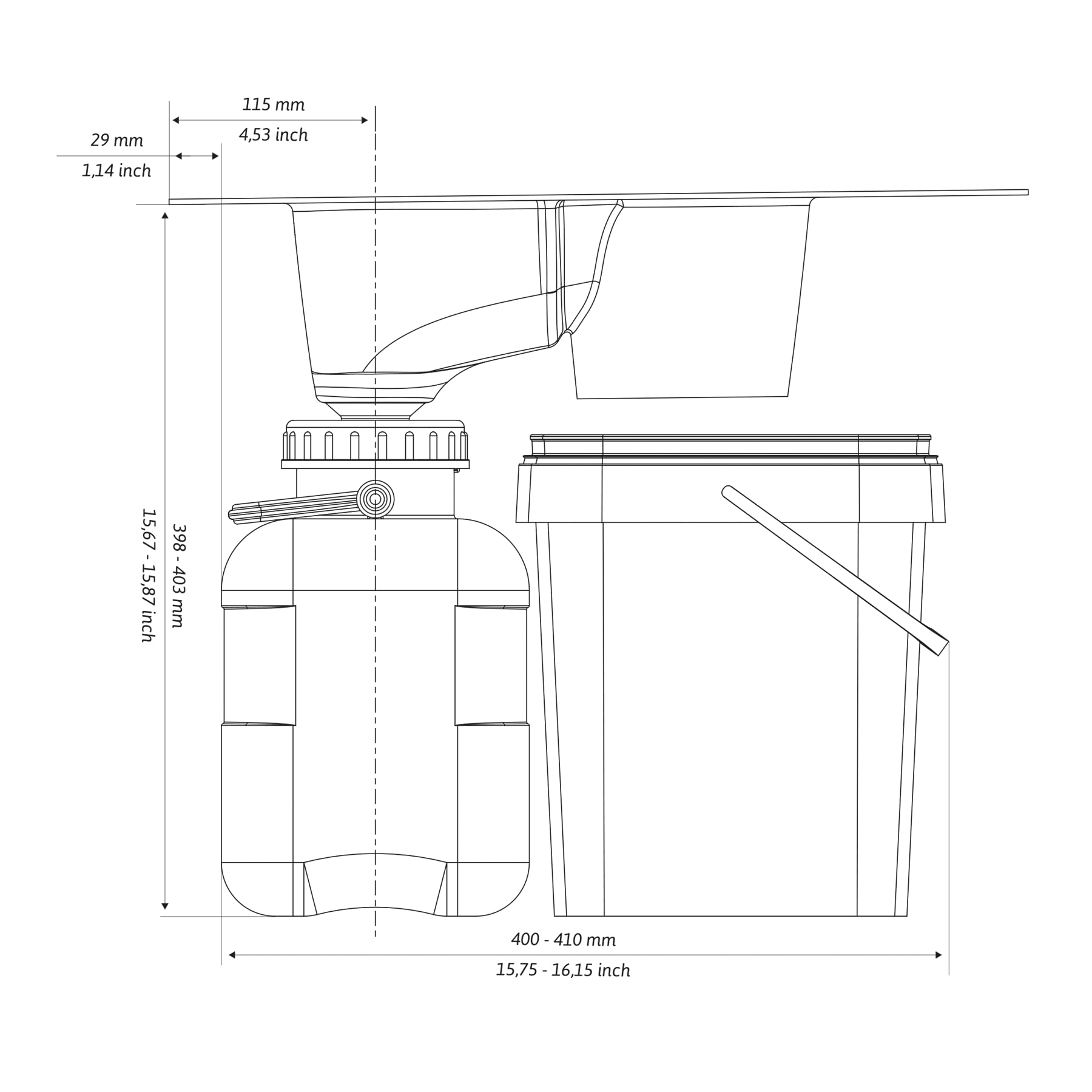 Kildwick Kit de montage pour toilettes de compost sans boîtier