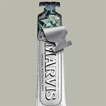 Marvis Smokers Whitening Toothpaste, Mint, 85ml, Promotes the Natural Whitening of the Teeth, Plaque Removal Toothpaste, Long-Lasting Freshness (Pack of 2)