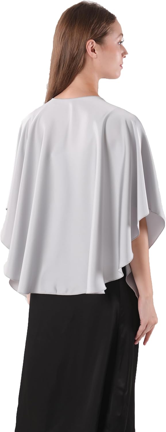 Women's Shawls and Wraps for Evening Dresses Elegant Stain Wraps Wedding Party Scarf Bridal Scarves Cover Up - Image 5