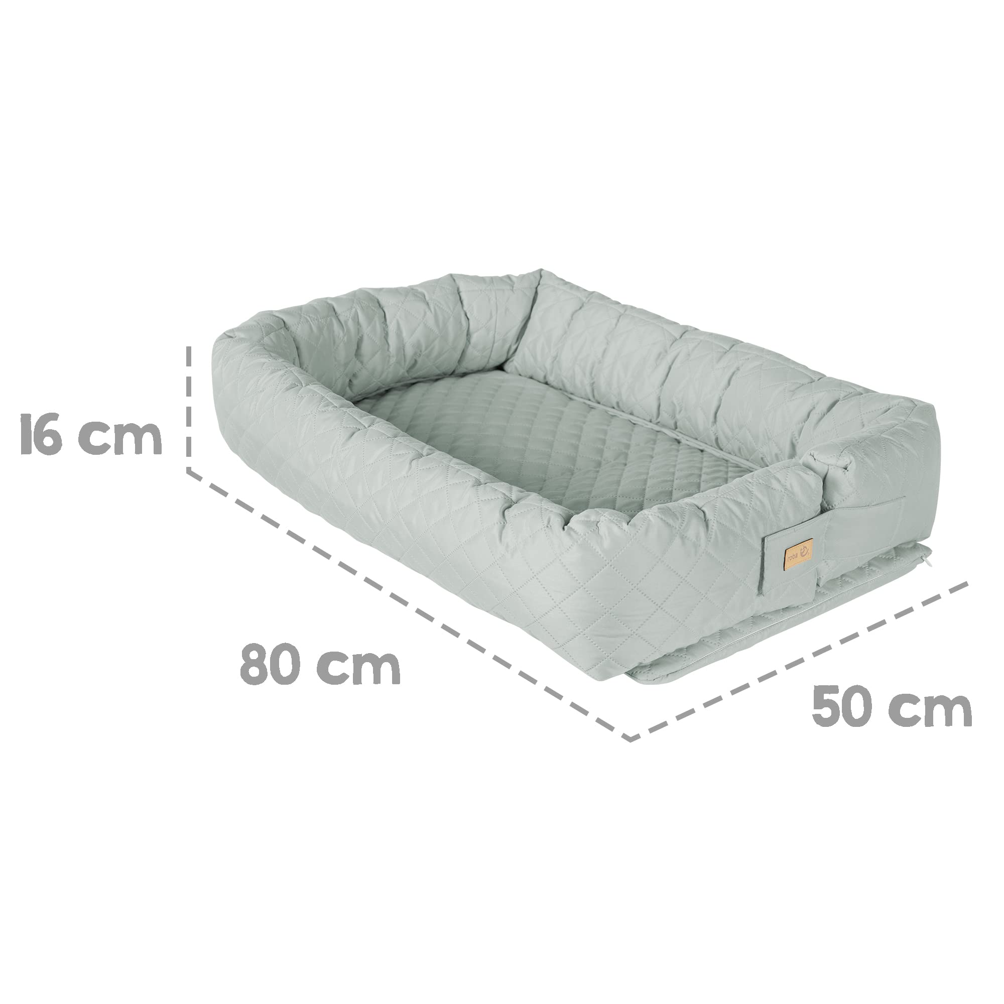 roba Babylounge 3 en 1 Style', Nido de Peluche, Verde Helado, Cuna de Viaje, Cambiador, Serpiente