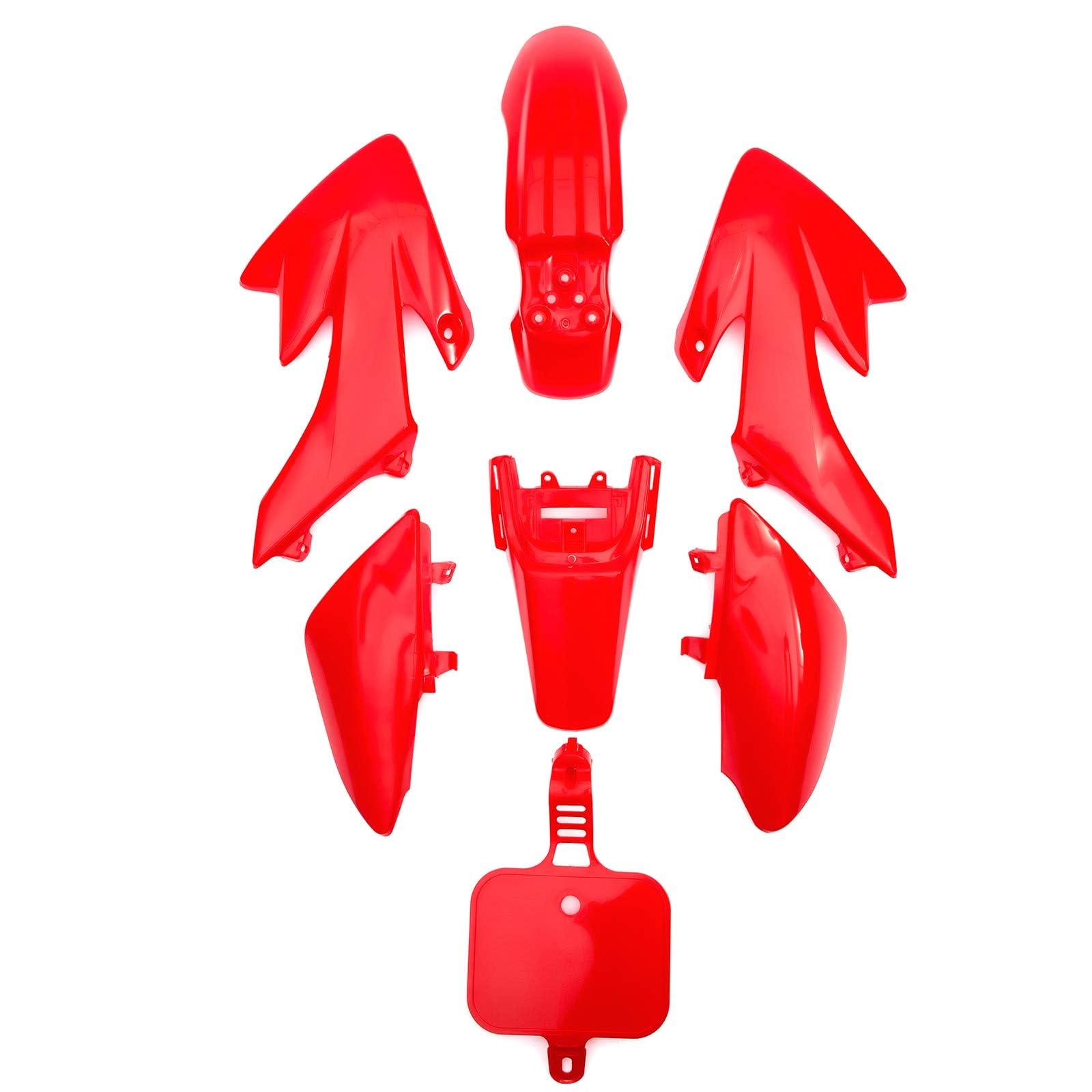 Red Pit Bike Plastic Set Compatible Replacement With CRF50 110cc 120cc 125cc Pitbike Fairing Graphics Red Number Board