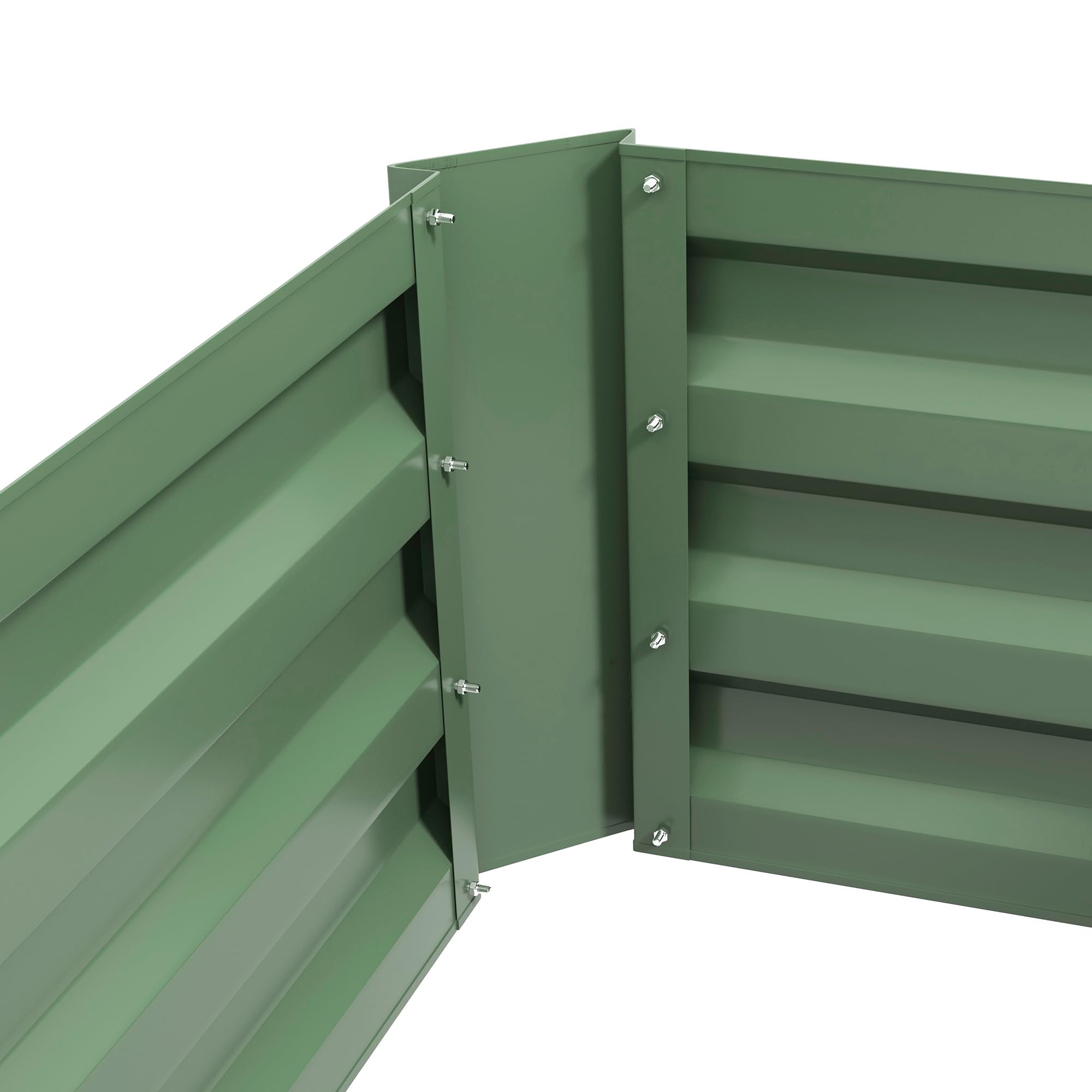 Outsunny 2 Jardineras Exterior Grandes Acero Galvanizado 100x50x30 cm Verde | Huertos Urbanos, Maceteros Exterior Elevados para Plantas, Flores, Terraza, Resistente a la Intemperie