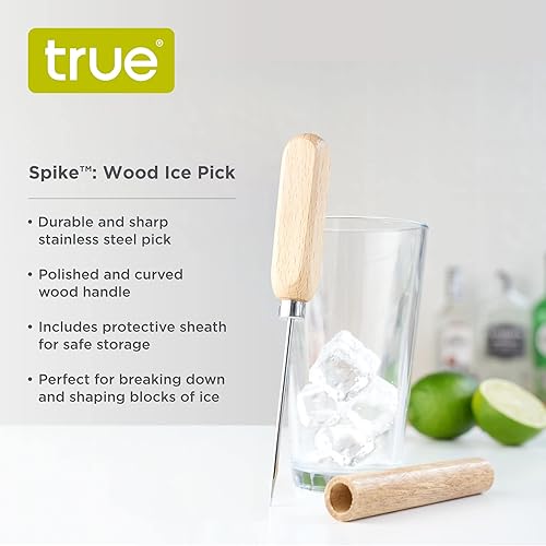 Miniatura 2 de True Spike - Herramienta de acero inoxidable con tapa y mango de madera para cócteles, restaurantes, bares, camping, accesorios de bar en casa, 8.5