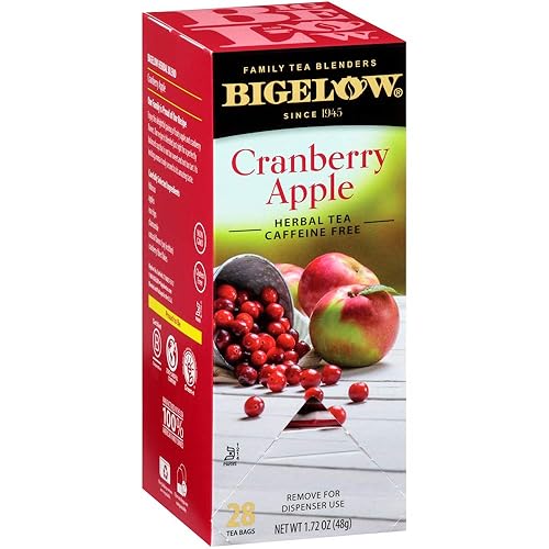 Miniatura 2 de Bigelow Bolsas de té de hierbas de manzana y arándano, caja de 28 unidades (paquete de 1) bolsas de té de hierbas con sabor a hibisco de arándano,