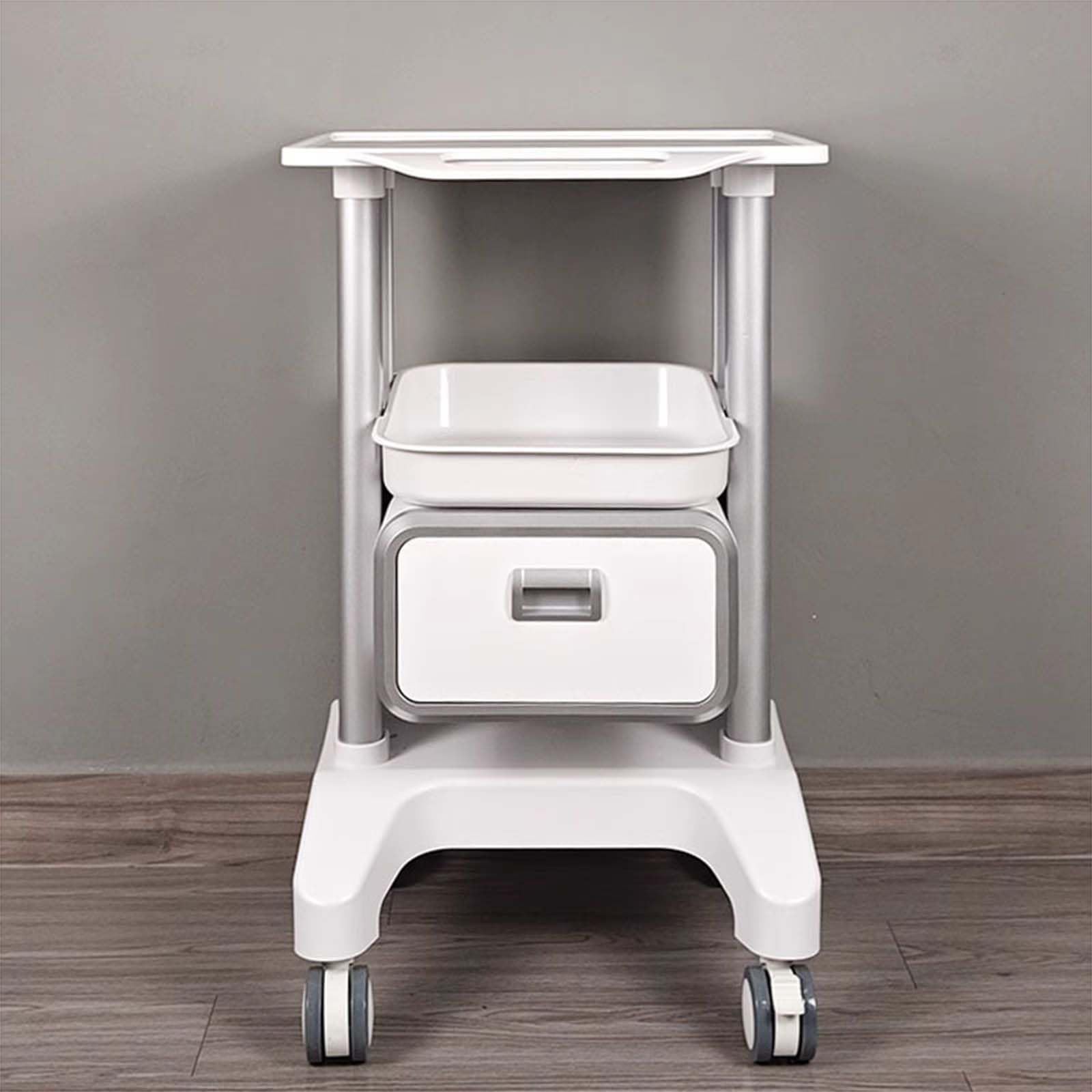 Carrello con cassetto per conservazione medica, carrello mobile per casa, ufficio, ospedale, clinica, ideale per ultrasuoni e apparecchiature mediche