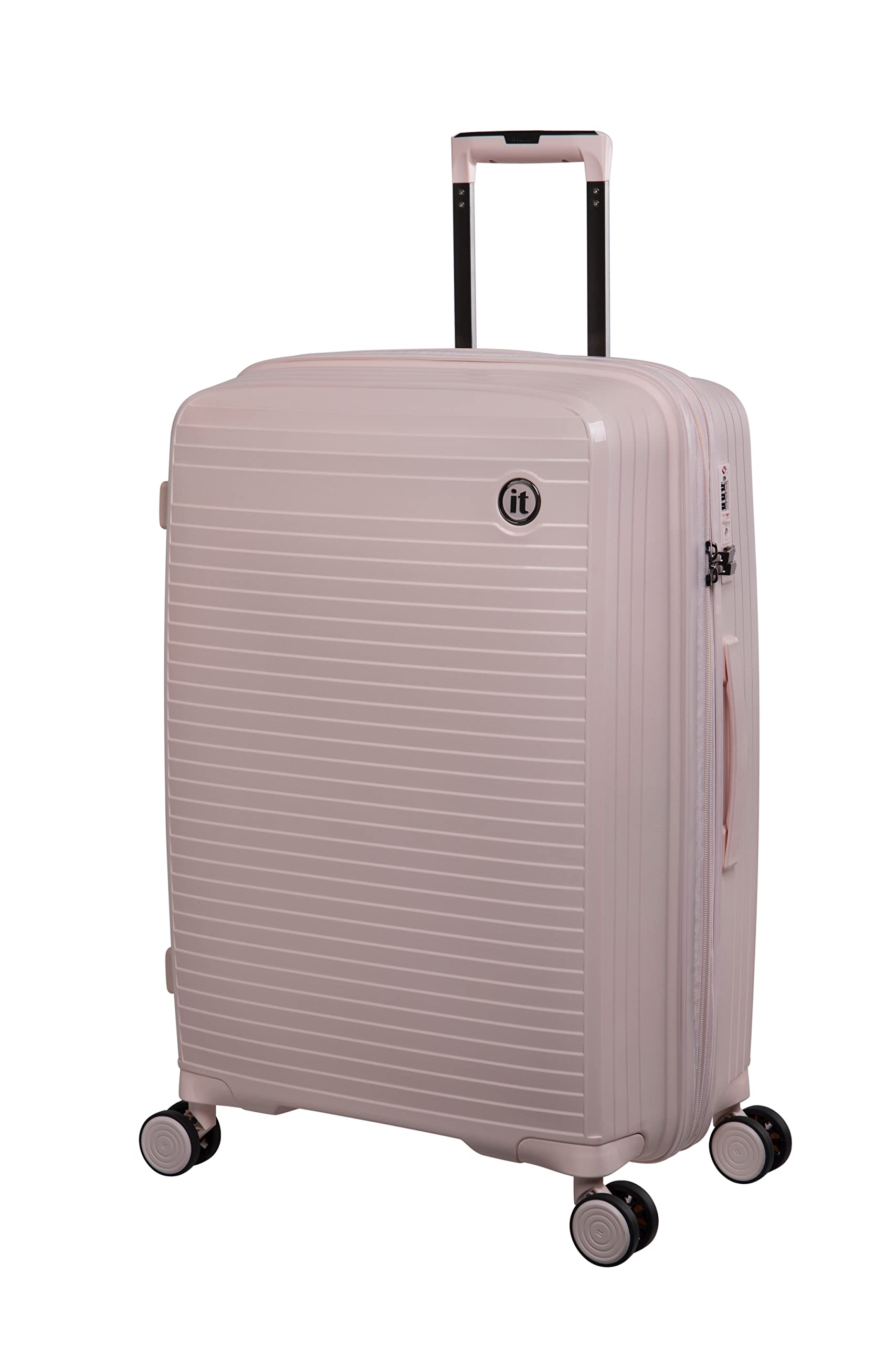 Spontaneous Soft Pink Medium-24 inches Expandable Anti-Theft Zipper Polypropylene Hardsided with TSA Lock 8 Wheel Trolley Bag-image-41
