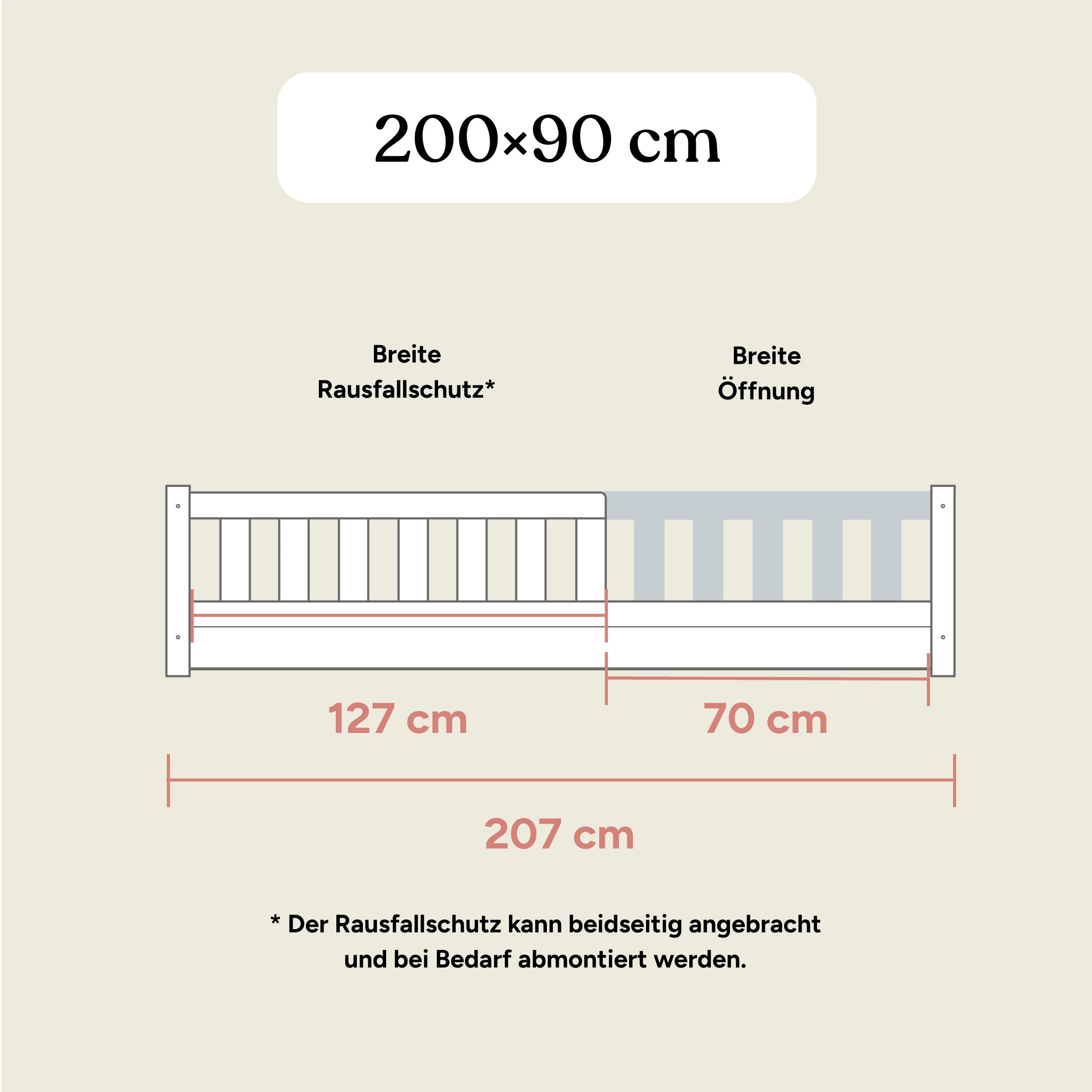 Ehrenkind® Bodenbett Lille | Kinderbett mit abnehmbaren Rausfallschutz aus Massivholz FSC® zertifziert inkl.hochwertigem Lattenrost | Bodenbett 90x200 | Kinderbett 90x200 Weiß