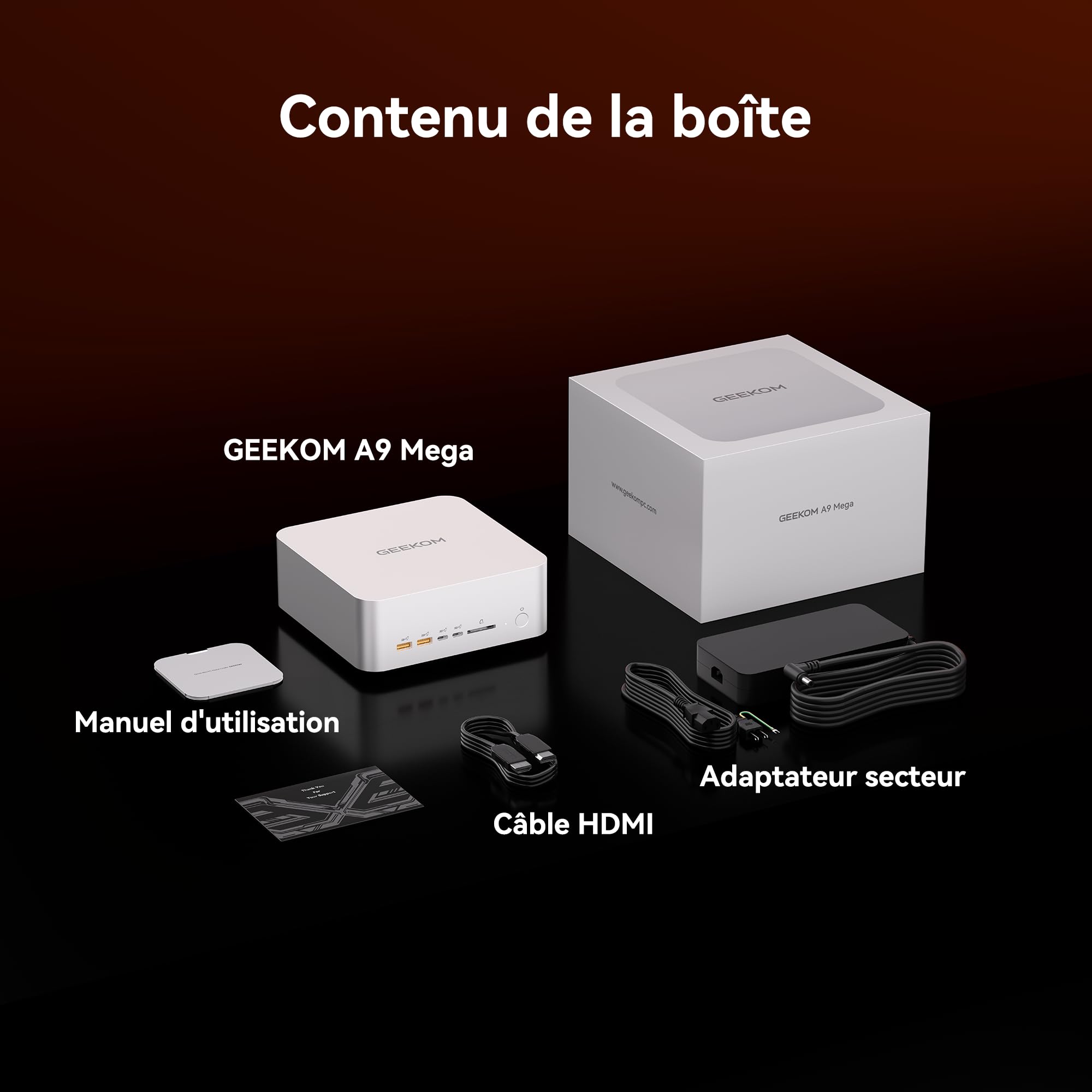 GEEKOM A9 Mega Business Mini PC AMD AI Max+ 388 (118 Tops) 64 Go LPDDR5X