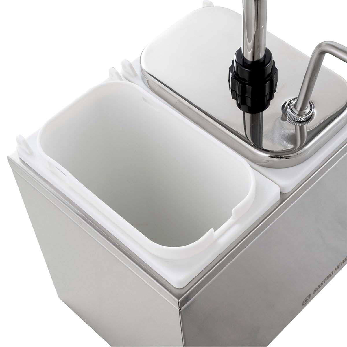 GastroHero Saucenspender 2x 3 Liter – Edelstahl Dosierpumpe & PP-Behälter für Ketchup, Mayonnaise, Saucen & Dressings – Gastronomie, Imbiss & Catering