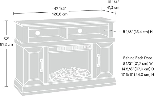 Miniatura 3 de Sauder Credenza de chimenea diversa L 4748 pulgadas x ancho 1626 pulgadas x altura 3197 pulgadas acabado de roble café Roble café, Acabado en roble