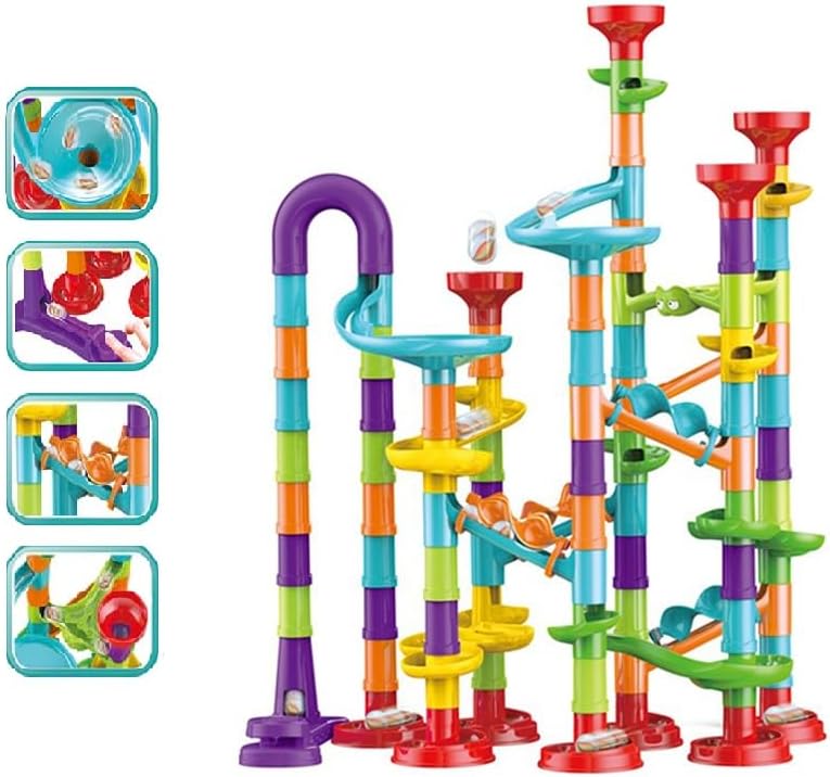142Pcs Marble Run Building Block Toy Reusable Funny Marble Track Set