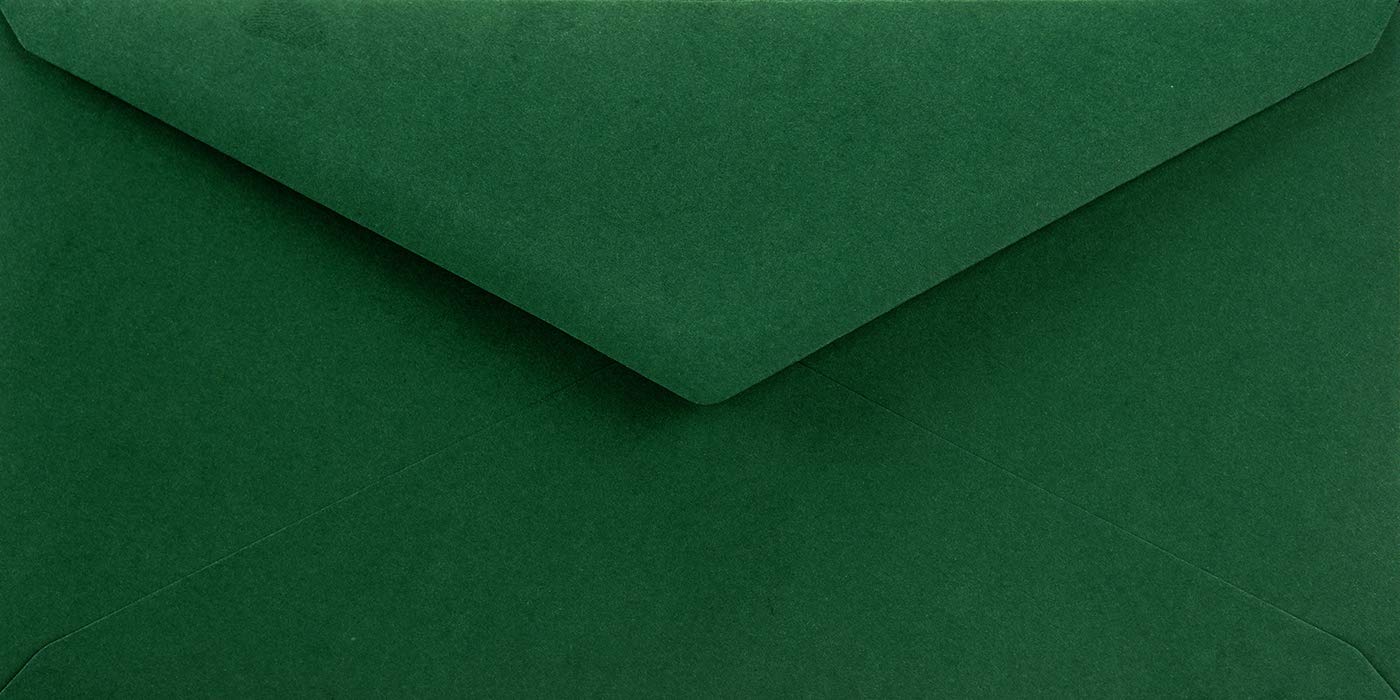 Netuno 25 Dark Green Coloured envelopes DIN DL 110x220mm 4.33x8.66 inches 115gsm Sirio Color Foglia gummed Pointed Flap no Window for Wedding Invitations Christmas Greeting Cards Letters leafletsThe Forest Stewardship Council