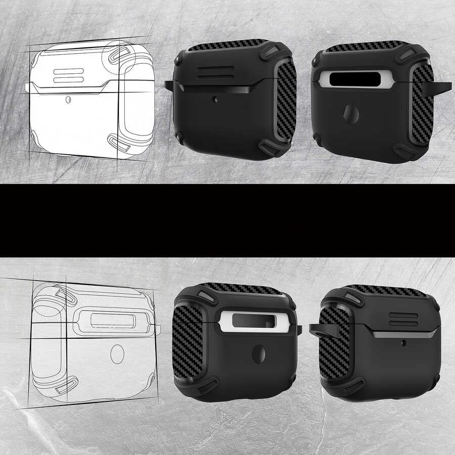Coverzone Airpods Pro/Pro 2 ve 3.Nesil Uyumlu Kulaklık Kılıfı - Dayanıklı Fundamental Toz ve Kirden Koruyan Kılıf (Lacivert, Airpods 3.Nesil)