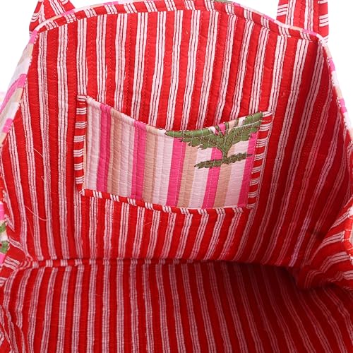 Bolsa reversible ligera de algodón para mujer miniatura 5