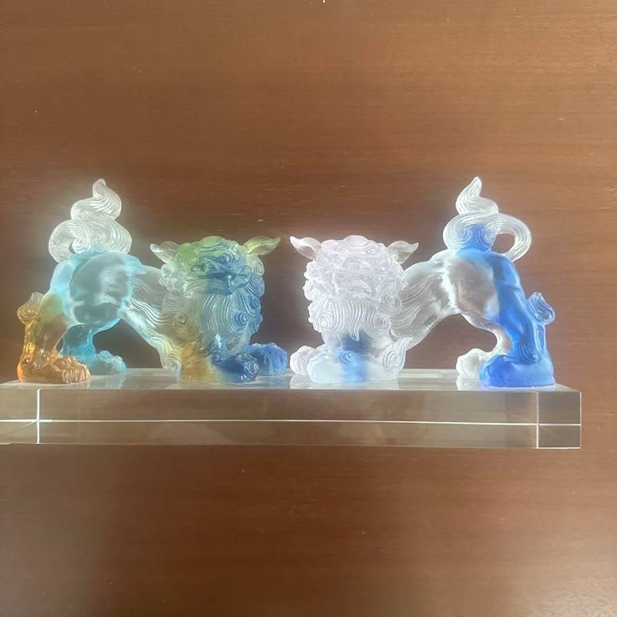 Amazon.co.jp: 琉球ガラス シーサーオブジェ 置き物 : ホーム＆キッチン