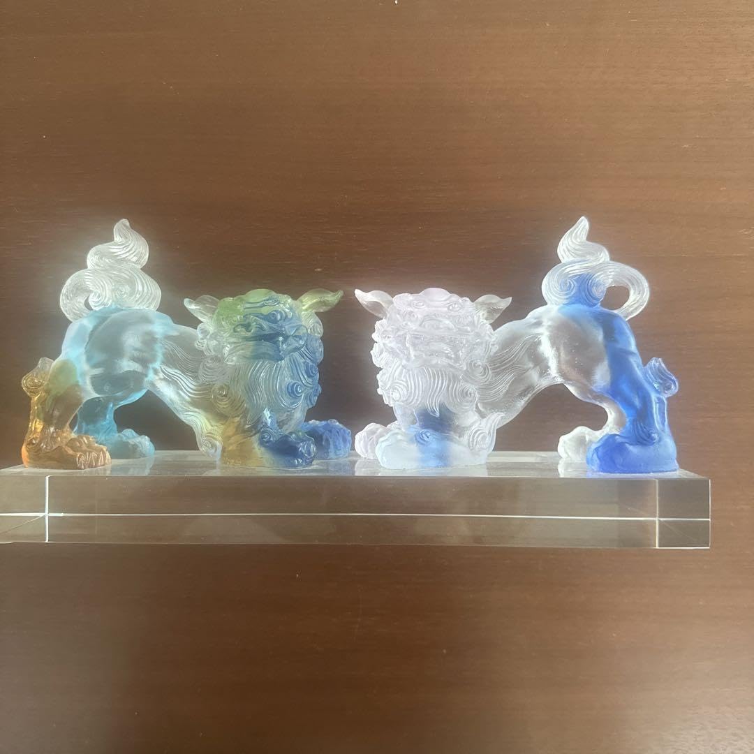 Amazon.co.jp: 琉球ガラス シーサーオブジェ 置き物 : ホーム