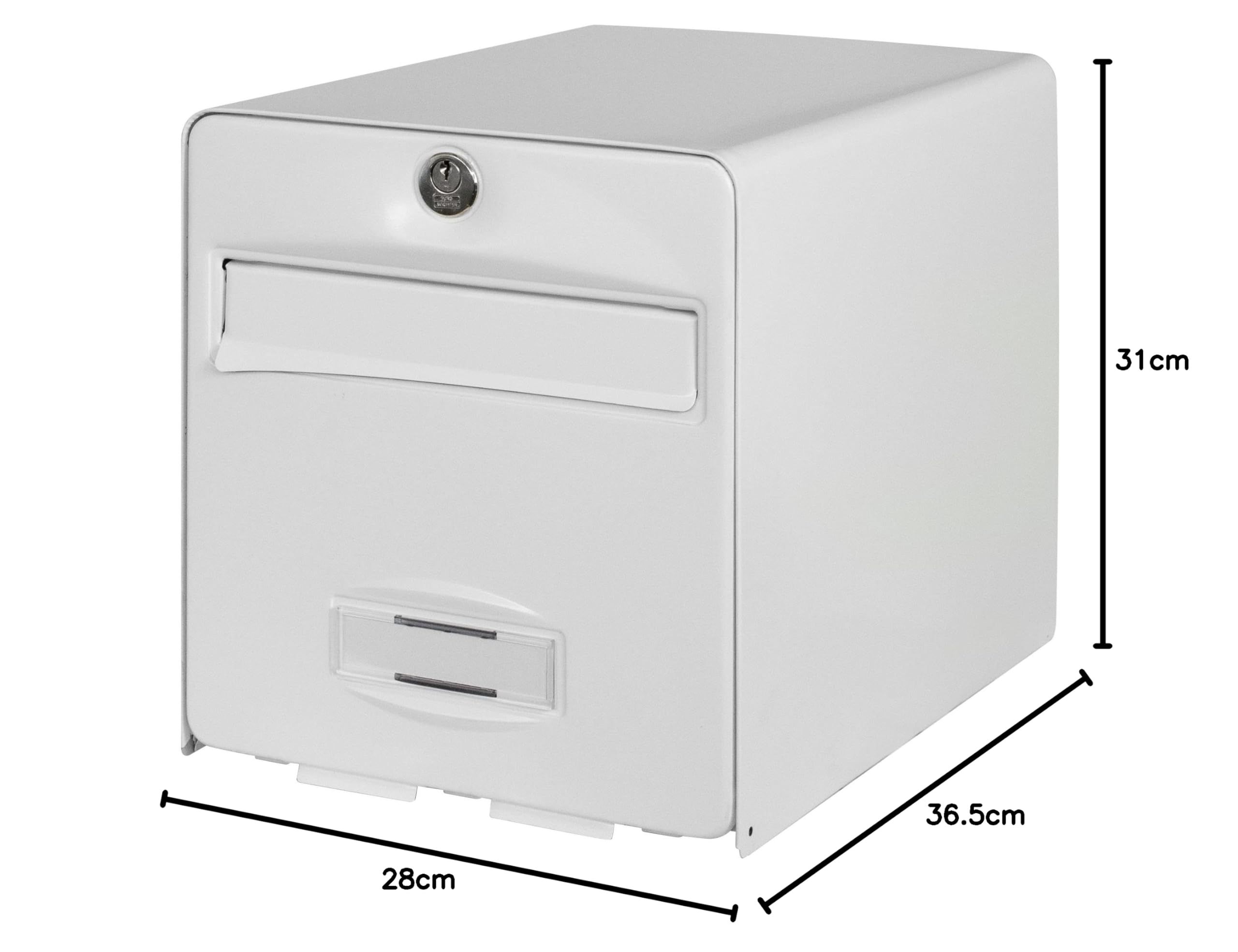 BURG-WÄCHTER Boîte aux Lettres Agréée La Poste, 1 Porte, 508 BL BALthazar, Blanc, en Acier Galvanisé, Avec Porte à Ouverture Totale et Stop-Courrier (Porte bloquée à 120°)