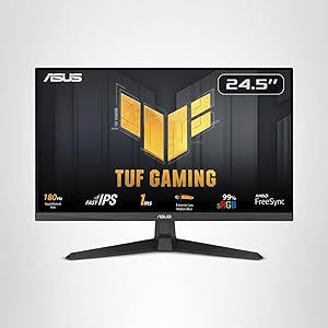 ASUS TUF Gaming 25 (24.5 viewable) 1080P Gaming Monitor (VG259Q3A) FHD, 180Hz, 1ms, Fast IPS, Extreme Low Motion Blur, FreeSync, Variable Overdrive, Speakers, 99% sRGB, Shadow Boost 3yr Warranty