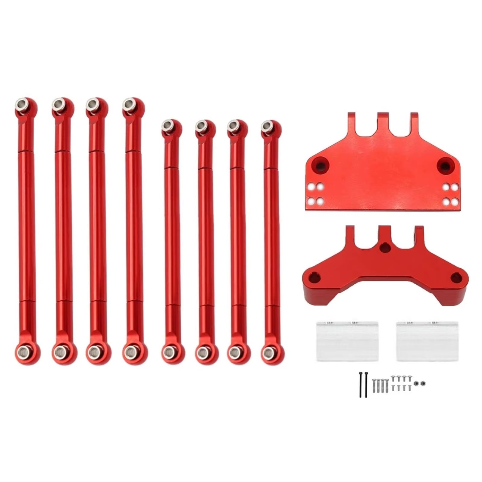 RC Parts Compatible with MN128 MN86 MN86S MN86K 1/12 RC Car Parts Accessories Metal Link Rod and Servo Mount Pull Rod Mount for Seat Bracket(Red)