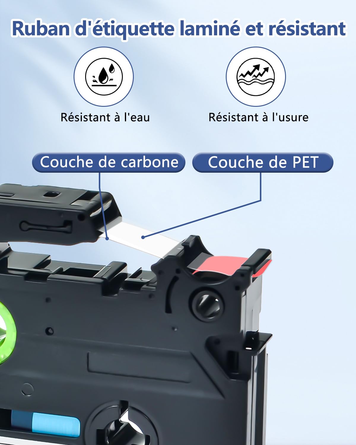 Cruxer Lot de 20 Compatible TZE-435 pour P-touch Blanc sur Rouge 12 mm
