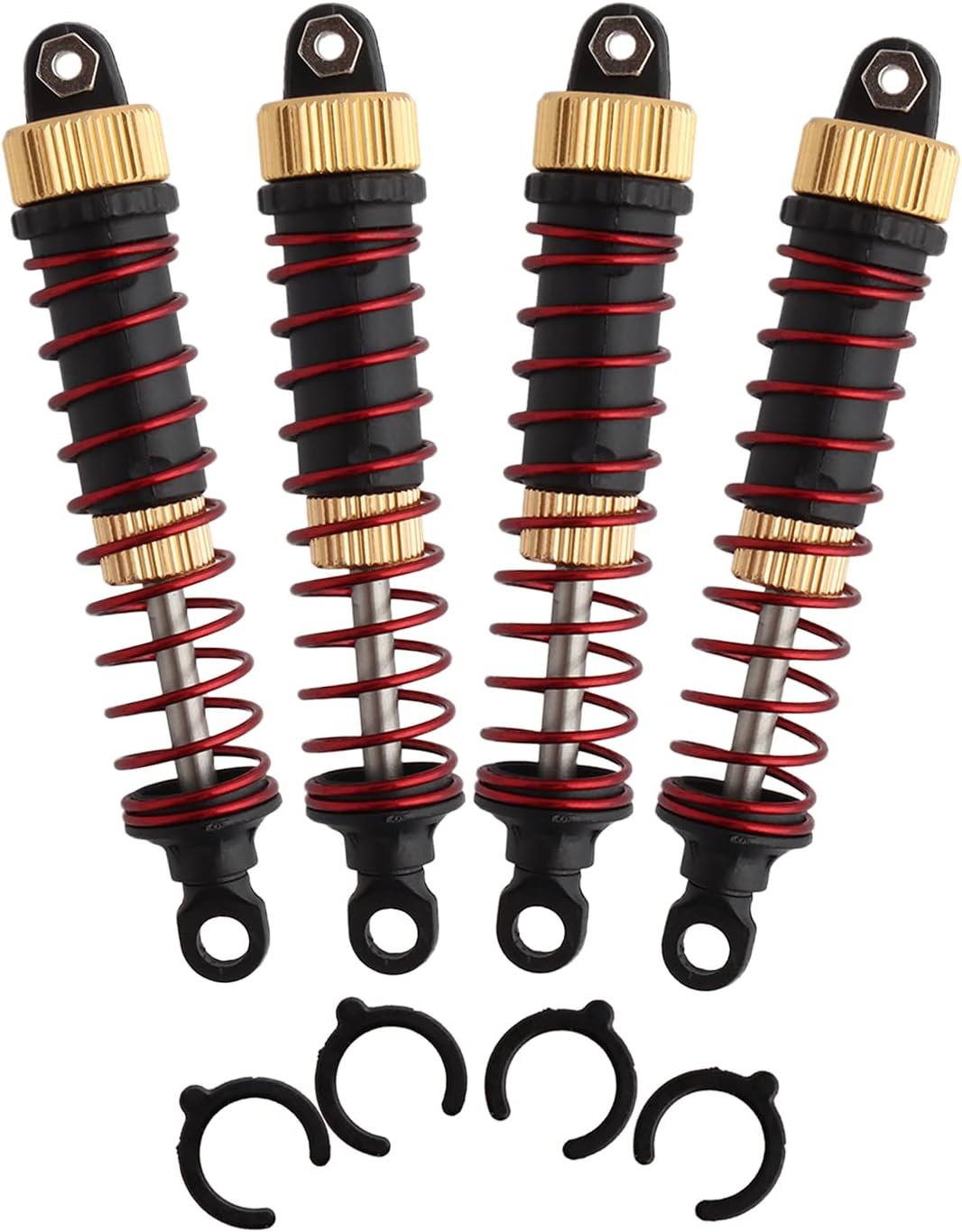 4 PCS Aluminum Alloy Shock Absorber Assembled Metal Shocks 9125 Upgrade Parts 25-ZJ03 LG-ZJ03 920-ZJ03 for 1:10 9125 9155 9156 RC Cars S920 S921 RC Trucks