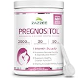 Zazzee PREGNOSITOL Powder, 30 Day Supply, Myo-Inositol and D-Chiro-Inositol 40:1 Fertility Blend, Free Scoop for Exact Dosage, Premium Balanced Formula, 30 Servings, Vegan, All-Natural and Non-GMO