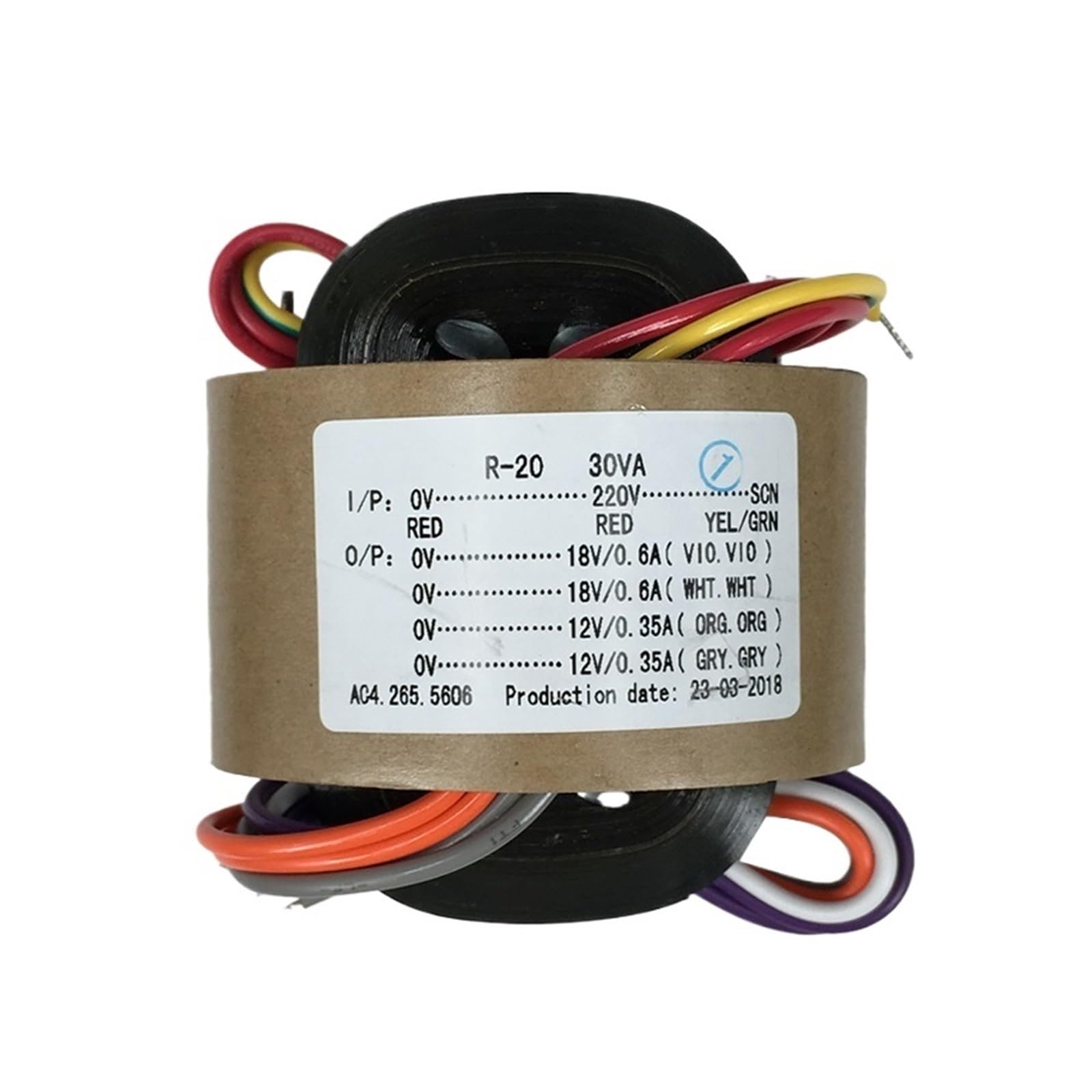Transformateur audio Type R 30W élimine le ronflement double 18V 12V - 7