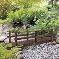 WISLAS 7FT Wooden Garden Bridge with Handrails, Decorative Landscape Footbridge for Yard, Pond, Farm or Creek - Rust-Resistant Cedar Construction, Easy Assembly & 400LB Capacity