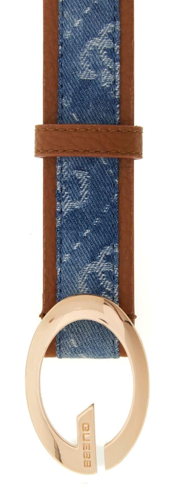GUESS Camden Pant Belt H30 W85 Denim Logo niebieski pasek