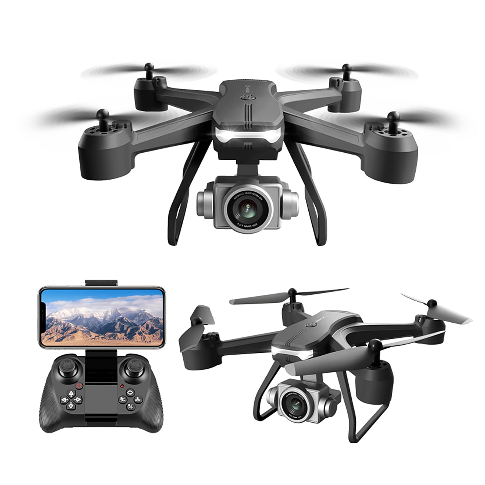 Los Drones Grandes de 6K con cámaras Son para Principiantes con cámara, cuadricóptero de Doble cámara Los Drones de Larga duración con cámaras Son para Principiantes Aviones de Control remot